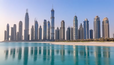 Dubai skyline with luxury travel experiences Dubai skyline with luxury travel experiences