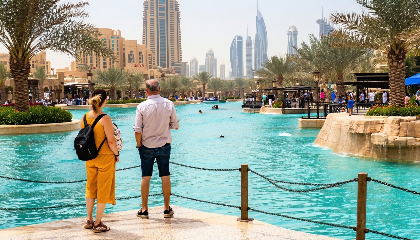 Tourists exploring Dubai attractions